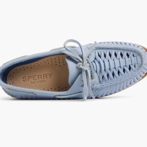 Sperry Women's Light Dust Blue Cutout Boat Shoe Moccasin Loafers 9